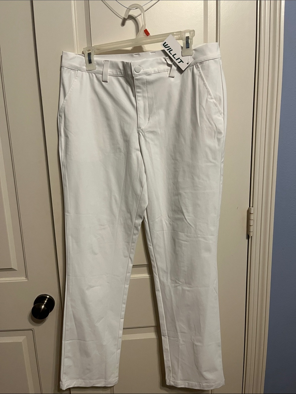 WILLIT Men’s White Chino Pants — Classic Straight Fit